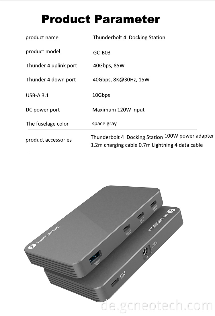 Thunderbolt 4 Dock USB C Dockingstation Thunderbolt 4 Dock USB C Docking Station